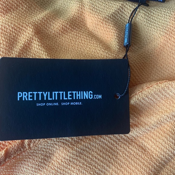 PLT Orange knot front short sleeve crop blouse - Picture 3 of 5